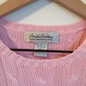 Brooks Brothers Pink Cable Knit Sweater SzS